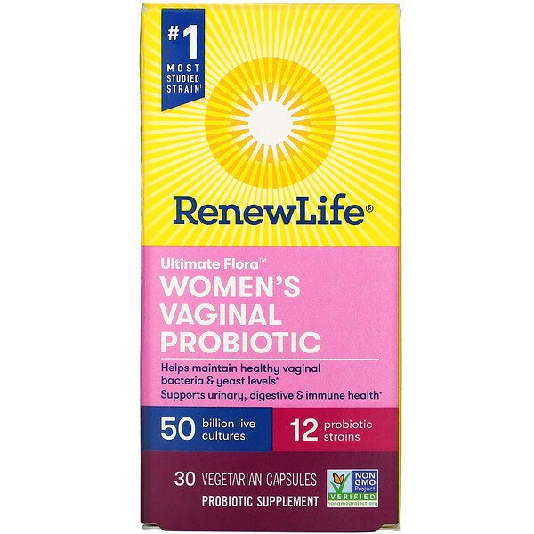 Renew Life, Ultimate Flora, Women's Vaginal Probiotic, 50 Billion, 30 Vegetarian Capsules 1 Renew Life, Ultimate Flora, Women's Vaginal Probiotic, 50 Billion, 30 Vegetarian Capsules