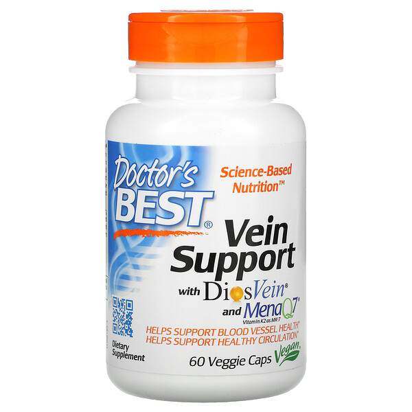 Doctor's Best, Vein Support with DiosVein and MenaQ7, 60 Veggie Caps 1 Doctor's Best, Vein Support with DiosVein and MenaQ7, 60 Veggie Caps