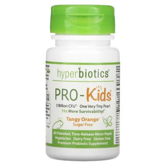 Hyperbiotics, PRO-Kids, Sugar Free, Tangy Orange, 3 Billion CFU, 60 Micro-Pearls
