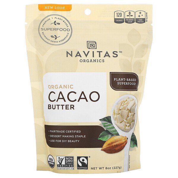 Navitas Organics, Organic Cacao Butter, 8 oz (227 g) 1 Navitas Organics, Organic Cacao Butter, 8 oz (227 g)