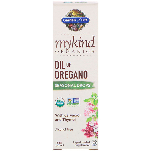 Garden of Life, MyKind Organics, Oil of Oregano, Seasonal Drops, 1 fl oz (30 mL) 1 Garden of Life, MyKind Organics, Oil of Oregano, Seasonal Drops, 1 fl oz (30 mL)