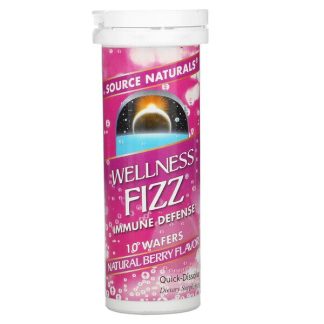Source Naturals, Wellness Fizz, Natural Berry Flavor, 10 Wafers