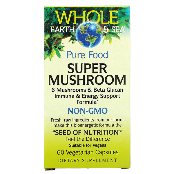 Natural Factors, Whole Earth & Sea, Super Mushroom, 60 Vegetarian Capsules 1 Natural Factors, Whole Earth & Sea, Super Mushroom, 60 Vegetarian Capsules