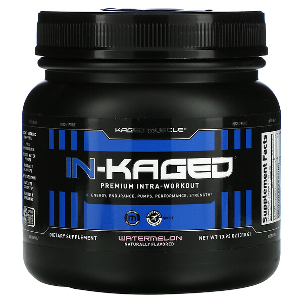 Kaged Muscle, IN-KAGED, Premium Intra-Workout, Watermelon, 10 Kaged Muscle, IN-KAGED, Premium Intra-Workout, Watermelon, 10.93 oz (310 g)