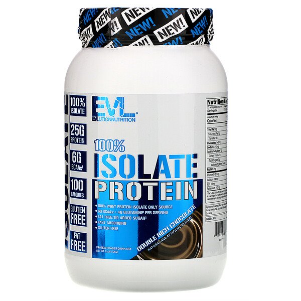 EVLution Nutrition, 100% Isolate Protein, Double Rich Chocolate, 1 EVLution Nutrition, 100% Isolate Protein, Double Rich Chocolate, 1.6 lb (726 g)