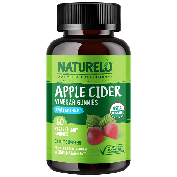 NATURELO, Apple Cider Vinegar Gummies, 60 Vegan Friendly Gummies 1 NATURELO, Apple Cider Vinegar Gummies, 60 Vegan Friendly Gummies