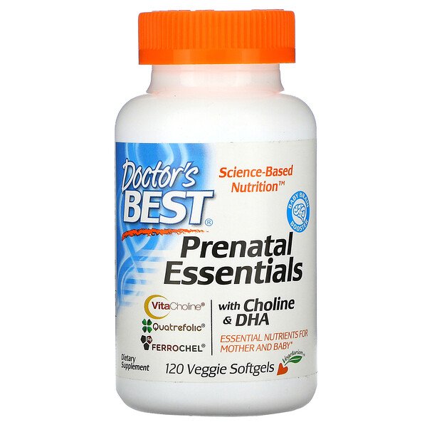 Doctor's Best, Prenatal Essentials with Choline & DHA, 120 Veggie Softgels 1 Doctor's Best, Prenatal Essentials with Choline & DHA, 120 Veggie Softgels