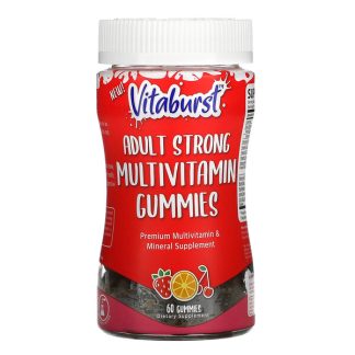 Vitaburst, Adult Strong Multivitamin Gummies, Strawberry, Orange & Cherry, 60 Gummies