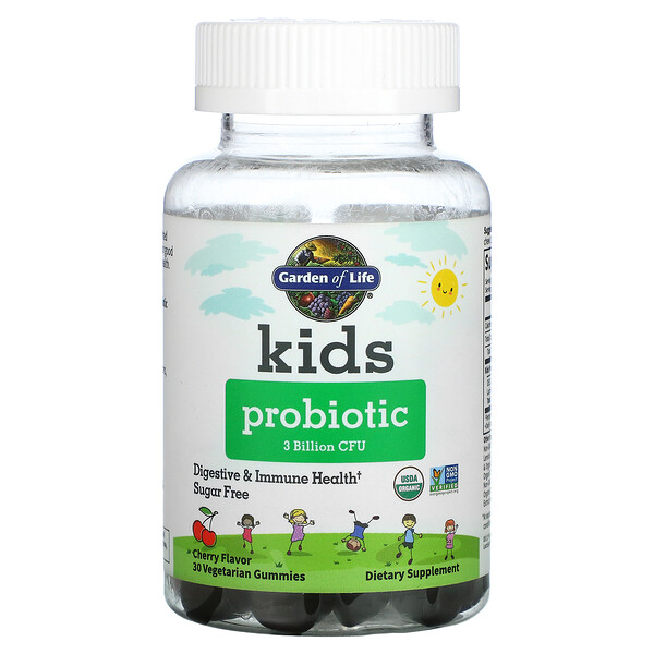 Garden of Life, Kids Probiotic, Cherry, 3 Billion CFU, 30 Vegetarian Gummies 1 Garden of Life, Kids Probiotic, Cherry, 3 Billion CFU, 30 Vegetarian Gummies