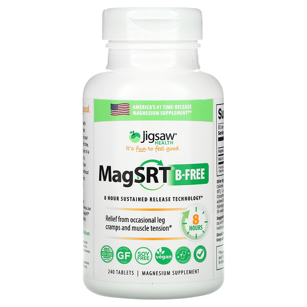 Jigsaw Health, MagSRT B-Free, Time-Release Magnesium, 240 Tablets 1 Jigsaw Health, MagSRT B-Free, Time-Release Magnesium, 240 Tablets