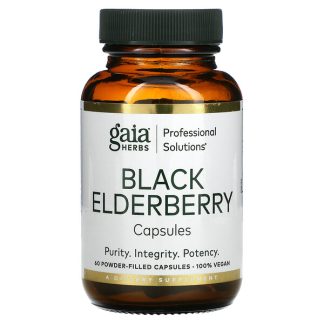 Gaia Herbs Professional Solutions, Black Elderberry, 60 Powder-Filled Capsules