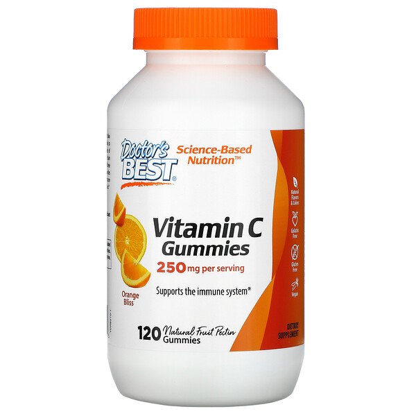 Doctor's Best, Vitamin C Gummies, Orange Bliss, 125 mg, 120 Gummies 1 Doctor's Best, Vitamin C Gummies, Orange Bliss, 125 mg, 120 Gummies
