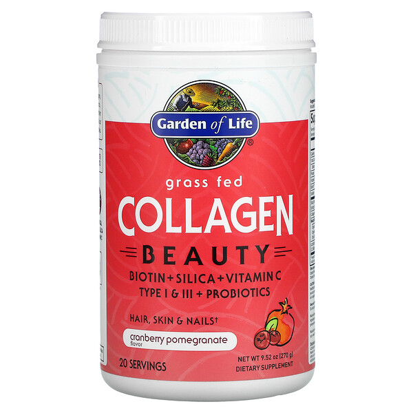 Garden of Life, Grass Fed Collagen Beauty, Cranberry Pomegranate, 9 Garden of Life, Grass Fed Collagen Beauty, Cranberry Pomegranate, 9.52 oz (270 g)