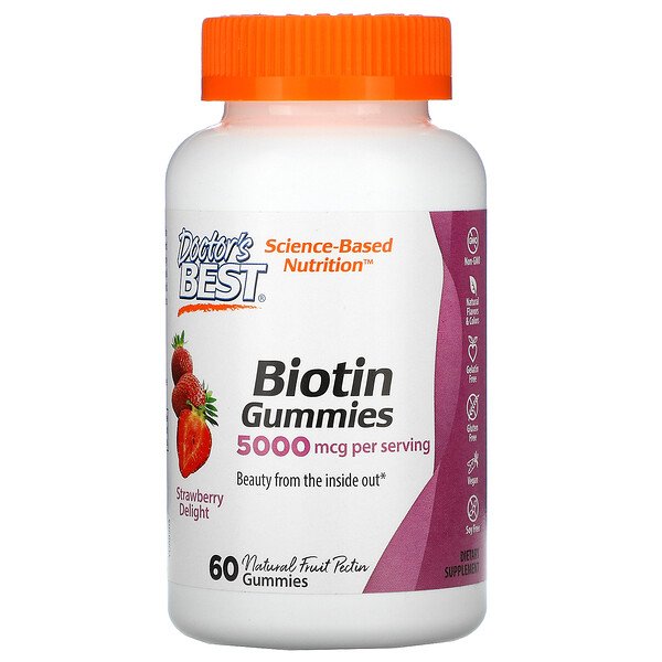 Doctor's Best, Biotin Gummies, Strawberry Delight, 2,500 mcg, 60 Gummies 1 Doctor's Best, Biotin Gummies, Strawberry Delight, 2,500 mcg, 60 Gummies