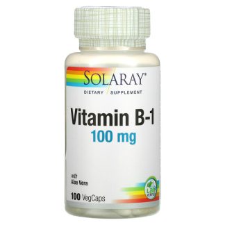 Solaray, Vitamin B-1, 100 mg, 100 VegCaps