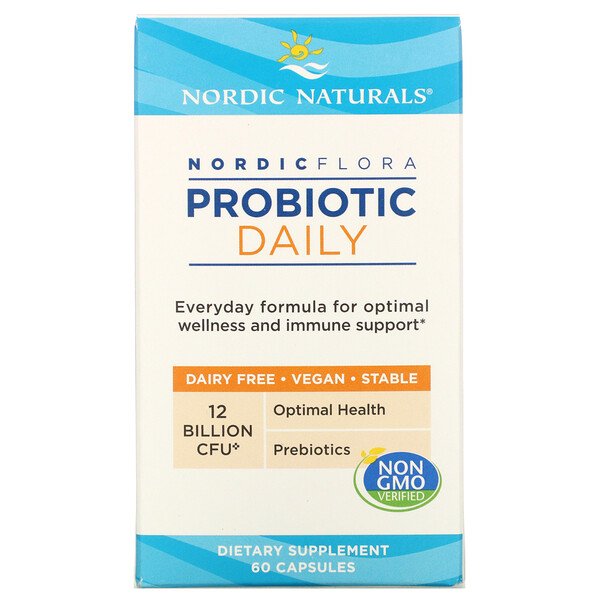Nordic Naturals, Nordic Flora Probiotic Daily, 12 Billion CFU, 60 Capsules 1 Nordic Naturals, Nordic Flora Probiotic Daily, 12 Billion CFU, 60 Capsules