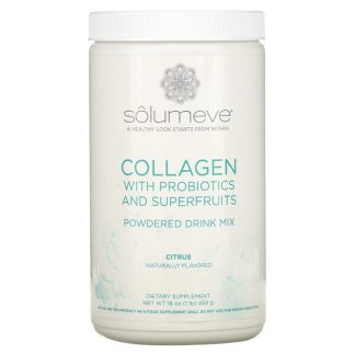 Solumeve, Collagen with Probiotics and Superfruits, Powdered Drink Mix, Citrus, 16 oz (454 g)