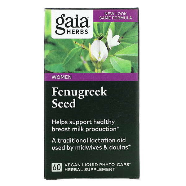 Gaia Herbs, Fenugreek Seed for Women, 60 Vegan Liquid Phyto-Caps 1 Gaia Herbs, Fenugreek Seed for Women, 60 Vegan Liquid Phyto-Caps
