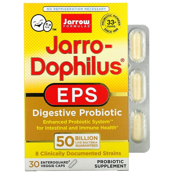 Jarrow Formulas, Jarro-Dophilus EPS, 50 Billion, 30 Enteroguard Veggie Caps 1 Jarrow Formulas, Jarro-Dophilus EPS, 50 Billion, 30 Enteroguard Veggie Caps