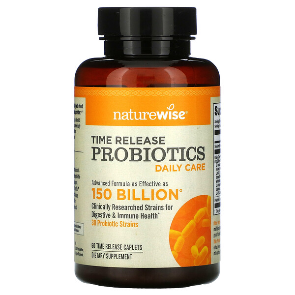 NatureWise, Time Release Probiotics, Daily Care, 60 Time Release Caplets 1 NatureWise, Time Release Probiotics, Daily Care, 60 Time Release Caplets