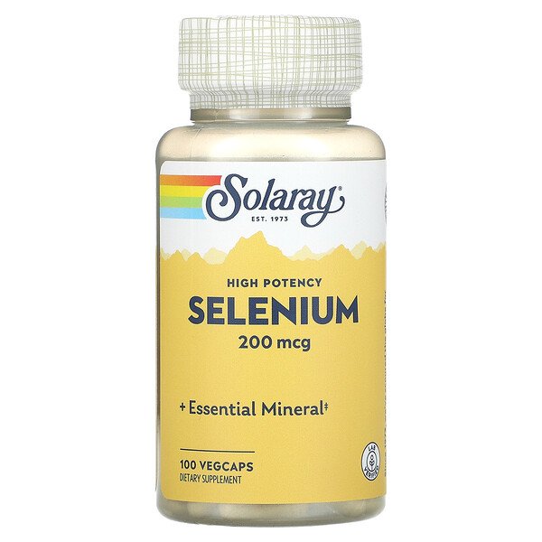 Solaray, High Potency Selenium, 200 mcg, 100 VegCaps 1 Solaray, High Potency Selenium, 200 mcg, 100 VegCaps