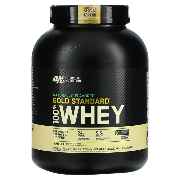 Optimum Nutrition, Gold Standard, 100% Whey, Naturally Flavored, Vanilla, 4.8 lb (2 Optimum Nutrition, Gold Standard, 100% Whey, Naturally Flavored, Vanilla, 4.8 lb (2.17 kg)