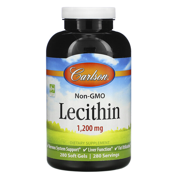 Carlson Labs, Lecithin, 1,200 mg, 280 Soft Gels 1 Carlson Labs, Lecithin, 1,200 mg, 280 Soft Gels