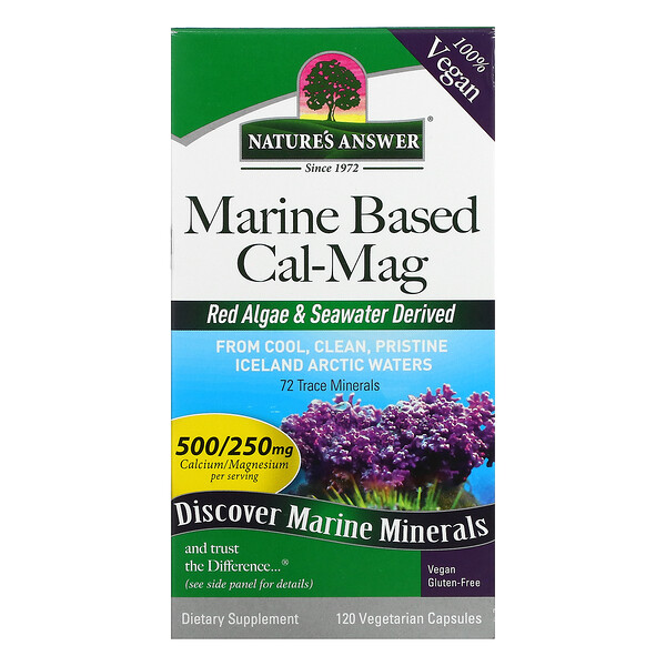 Nature's Answer, Marine Based Cal-Mag, 120 Vegetarian Capsules 1 Nature's Answer, Marine Based Cal-Mag, 120 Vegetarian Capsules