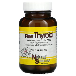 Natural Sources, Raw Thyroid, 60 Capsules