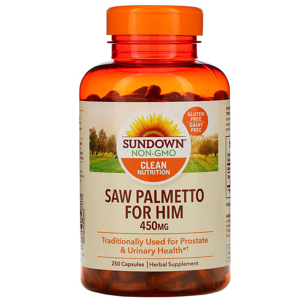 Sundown Naturals, Whole Herb, Saw Palmetto, 450 mg, 250 Capsules 1 Sundown Naturals, Whole Herb, Saw Palmetto, 450 mg, 250 Capsules