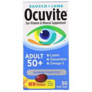 Ocuvite, Adult 50 +, Eye Vitamin & Mineral Supplement, 50 Soft Gels