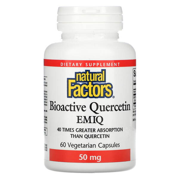 Natural Factors, Bioactive Quercetin EMIQ, 50 mg, 60 Vegetarian Capsule 1 Natural Factors, Bioactive Quercetin EMIQ, 50 mg, 60 Vegetarian Capsule