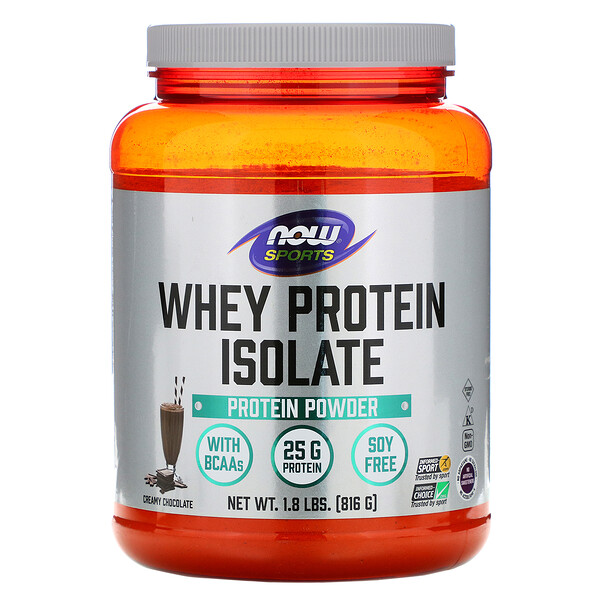 NOW Foods, Sports, Whey Protein Isolate, Creamy Chocolate, 1 NOW Foods, Sports, Whey Protein Isolate, Creamy Chocolate, 1.8 lbs (816 g)