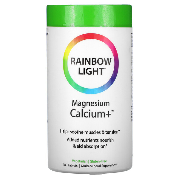 Rainbow Light, Magnesium Calcium+, 180 Tablets 1 Rainbow Light, Magnesium Calcium+, 180 Tablets