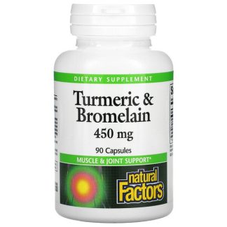 Natural Factors, Turmeric & Bromelain, 450 mg, 90 Capsules