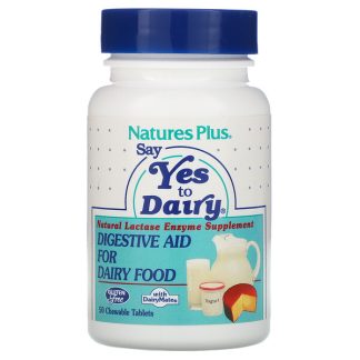 NaturesPlus, Say Yes to Dairy, Digestive Aid For Dairy Food, 50 Chewable Tablets