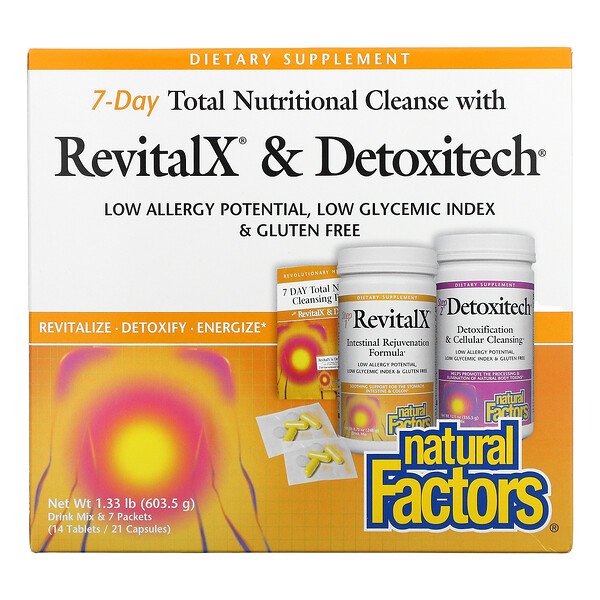Natural Factors, 7-Day Total Nutritional Cleansing with RevitalX & Detoxitech, 1.33 lb (603 Natural Factors, 7-Day Total Nutritional Cleansing with RevitalX & Detoxitech, 1.33 lb (603.5 g)