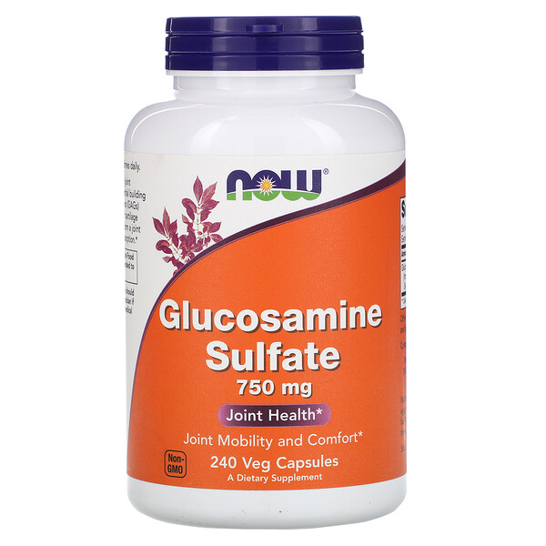NOW Foods, Glucosamine Sulfate, 750 mg, 240 Veg Capsules 1 NOW Foods, Glucosamine Sulfate, 750 mg, 240 Veg Capsules