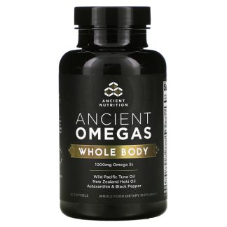 Dr. Axe / Ancient Nutrition, Ancient Omegas, Whole Body, 1,000 mg, 90 Softgels