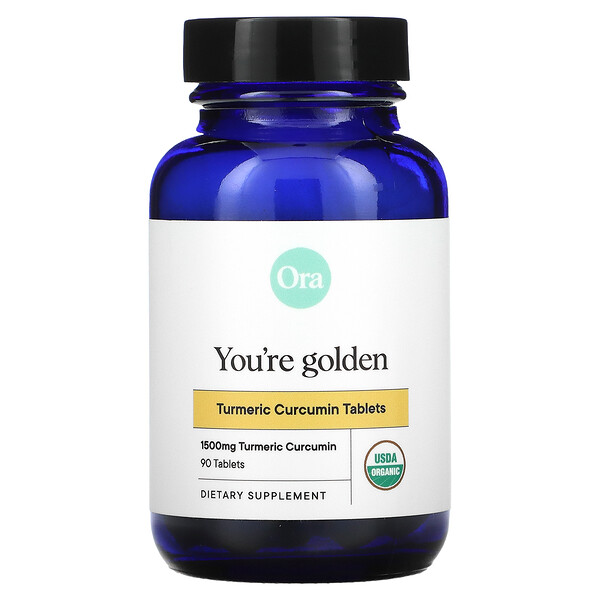 Ora, You're Golden, Organic Turmeric Curcumin, 500 mg, 90 Tablets 1 Ora, You're Golden, Organic Turmeric Curcumin, 500 mg, 90 Tablets
