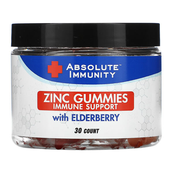 Absolute Nutrition, Immunity, Zinc Gummies with Elderberry, 30 Count 1 Absolute Nutrition, Immunity, Zinc Gummies with Elderberry, 30 Count