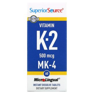 Superior Source, Vitamin K-2, 500 mcg, 60 MicroLingual Instant Dissolve Tablets