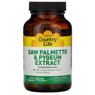 Country Life, Saw Palmetto & Pygeum Extract, 90 Vegan Capsules