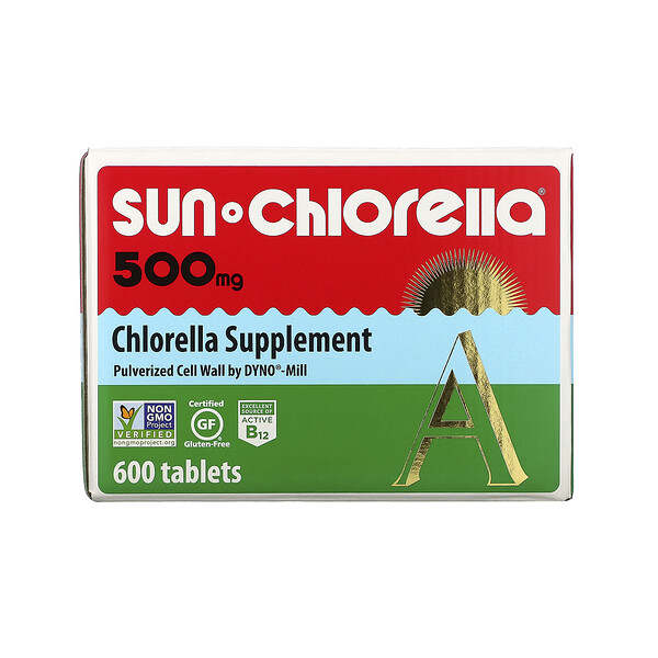 Sun Chlorella, Chlorella, 500 mg, 600 Tablets 1 Sun Chlorella, Chlorella, 500 mg, 600 Tablets