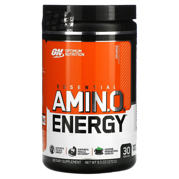 Optimum Nutrition, ESSENTIAL AMIN.O. ENERGY, Orange , 9 Optimum Nutrition, ESSENTIAL AMIN.O. ENERGY, Orange , 9.5 oz (270 g)