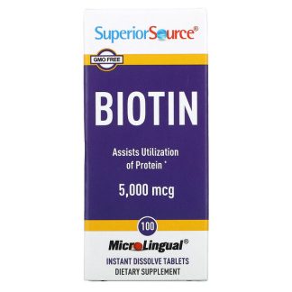 Superior Source, Biotin, 5,000 mcg, 100 Tablets