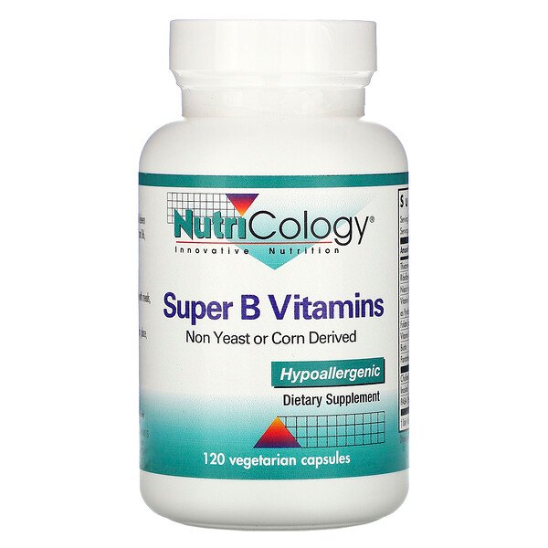 Nutricology, Super B Vitamins, 120 Vegetarian Capsules 1 Nutricology, Super B Vitamins, 120 Vegetarian Capsules