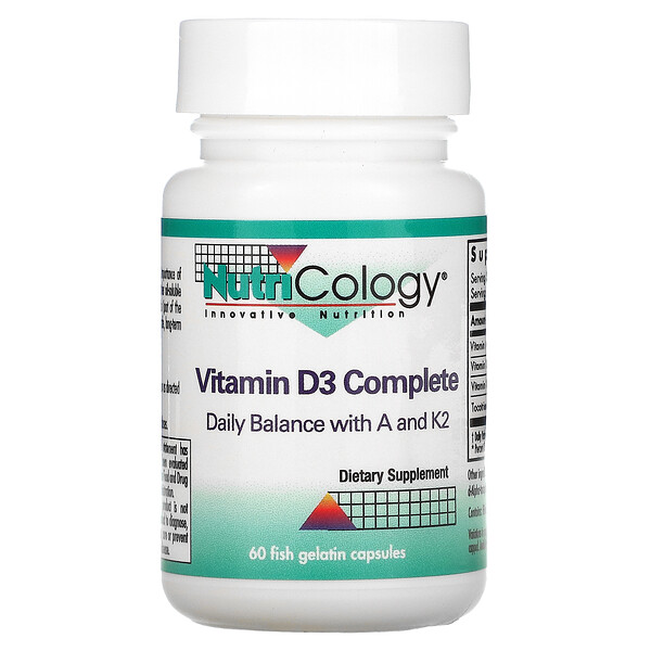 Nutricology, Vitamin D3 Complete, 60 Fish Gelatin Capsules 1 Nutricology, Vitamin D3 Complete, 60 Fish Gelatin Capsules