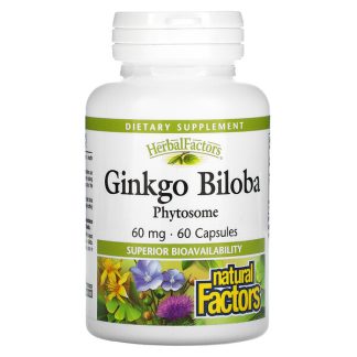 Natural Factors, Ginkgo Biloba, Phytosome, 60 mg, 60 Capsules