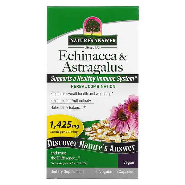 Nature's Answer, Echinacea & Astragalus, 475 mg, 90 Vegetarian Capsules 1 Nature's Answer, Echinacea & Astragalus, 475 mg, 90 Vegetarian Capsules
